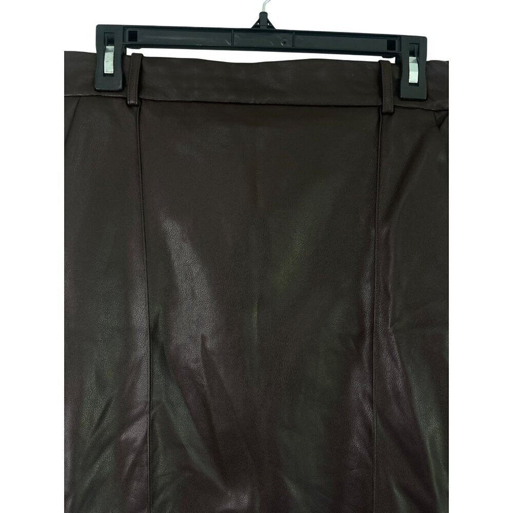 Enza Costa Soft Faux Leather Trouser Skirt in Espresso 2 Medium Womens Vegan - Picture 7 of 14